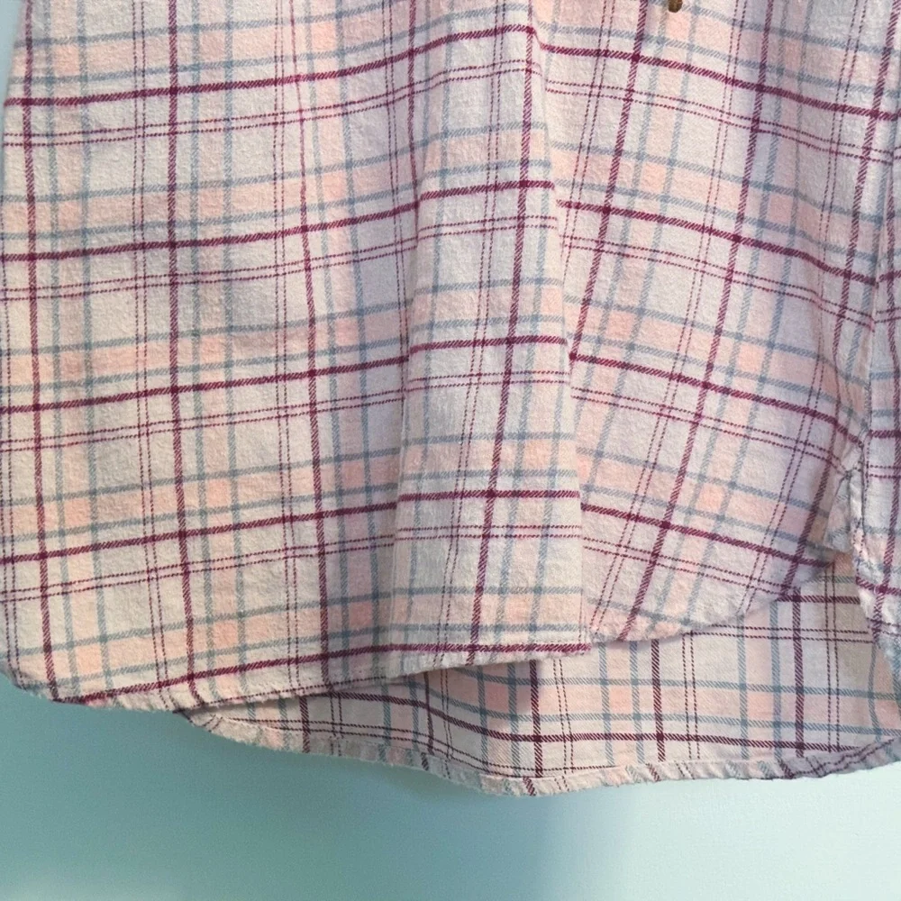 Japna Kids Pink Plaid Flannel Shirt Dress Girls Size 10 Cotton School Fall